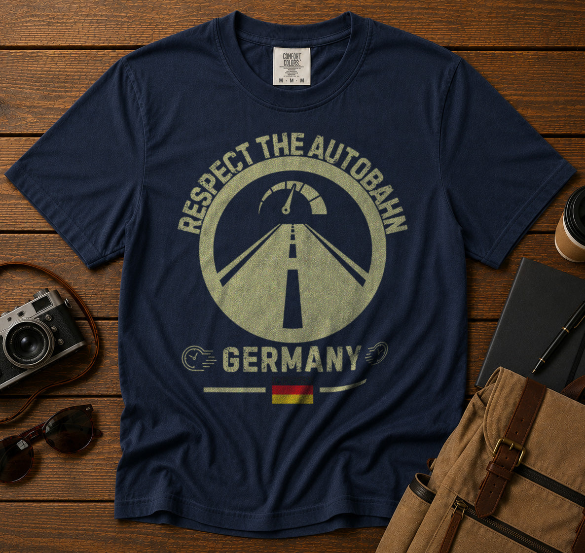 Autobahn Germany T-Shirt in Navy - roamstride graphic tee
