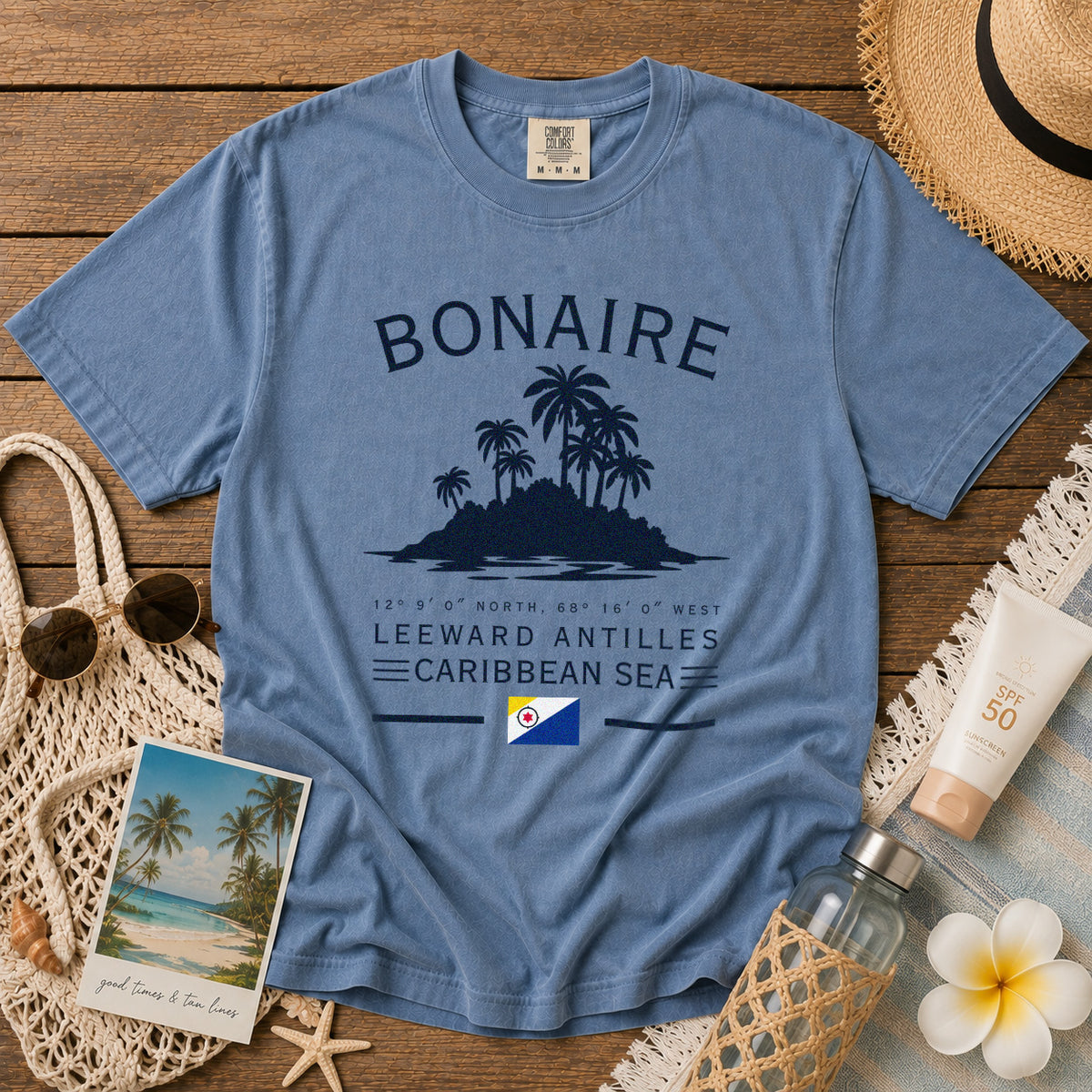 Bonaire T-Shirt in Blue Jean - roamstride graphic tee