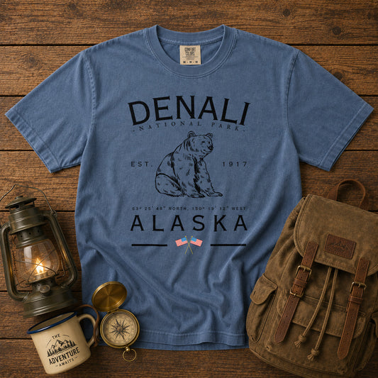 Denali National Park T-Shirt in Blue Jean - roamstride graphic tee