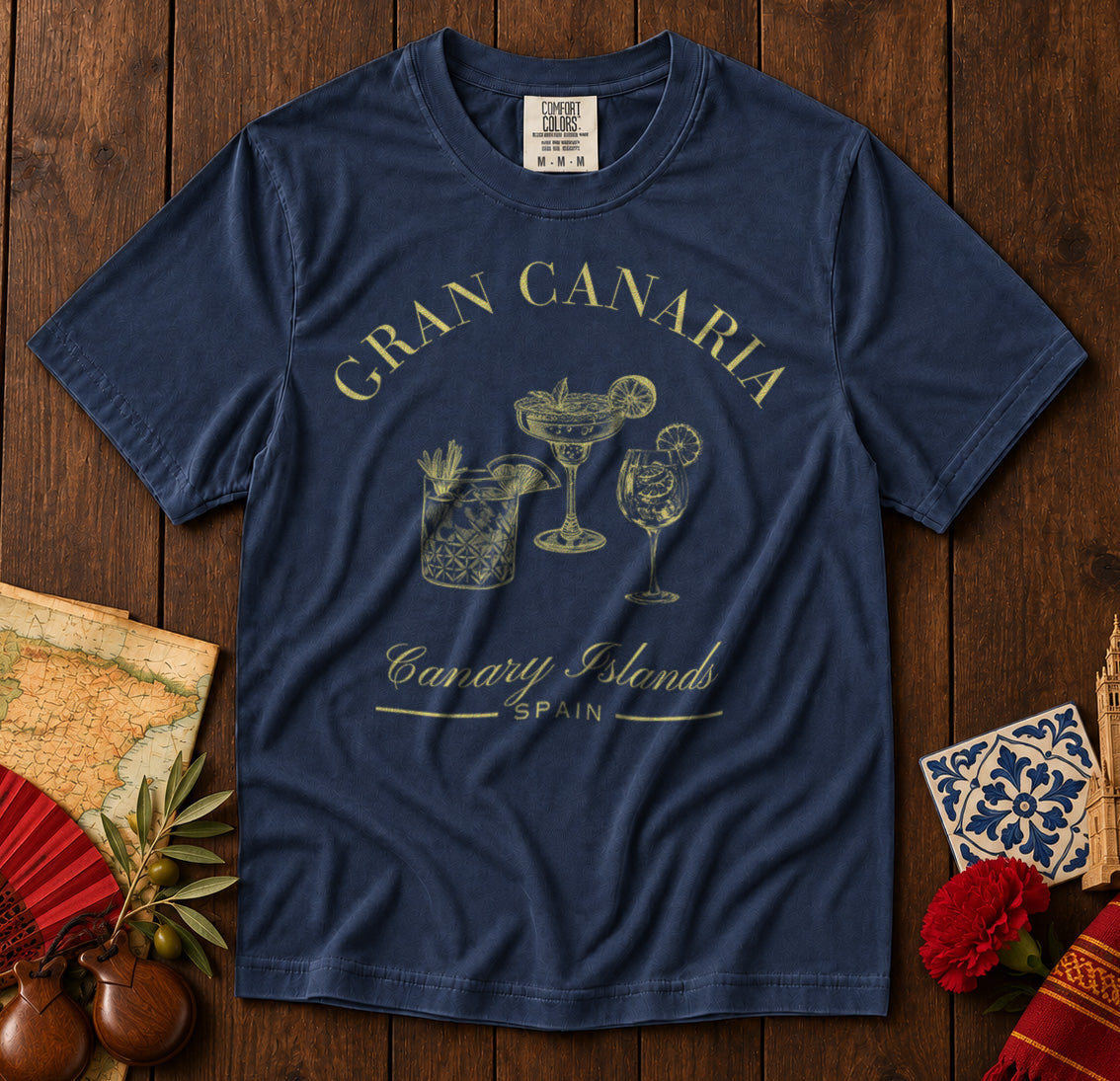 Gran Canaria Canary Islands T-Shirt in Navy - roamstride graphic tee