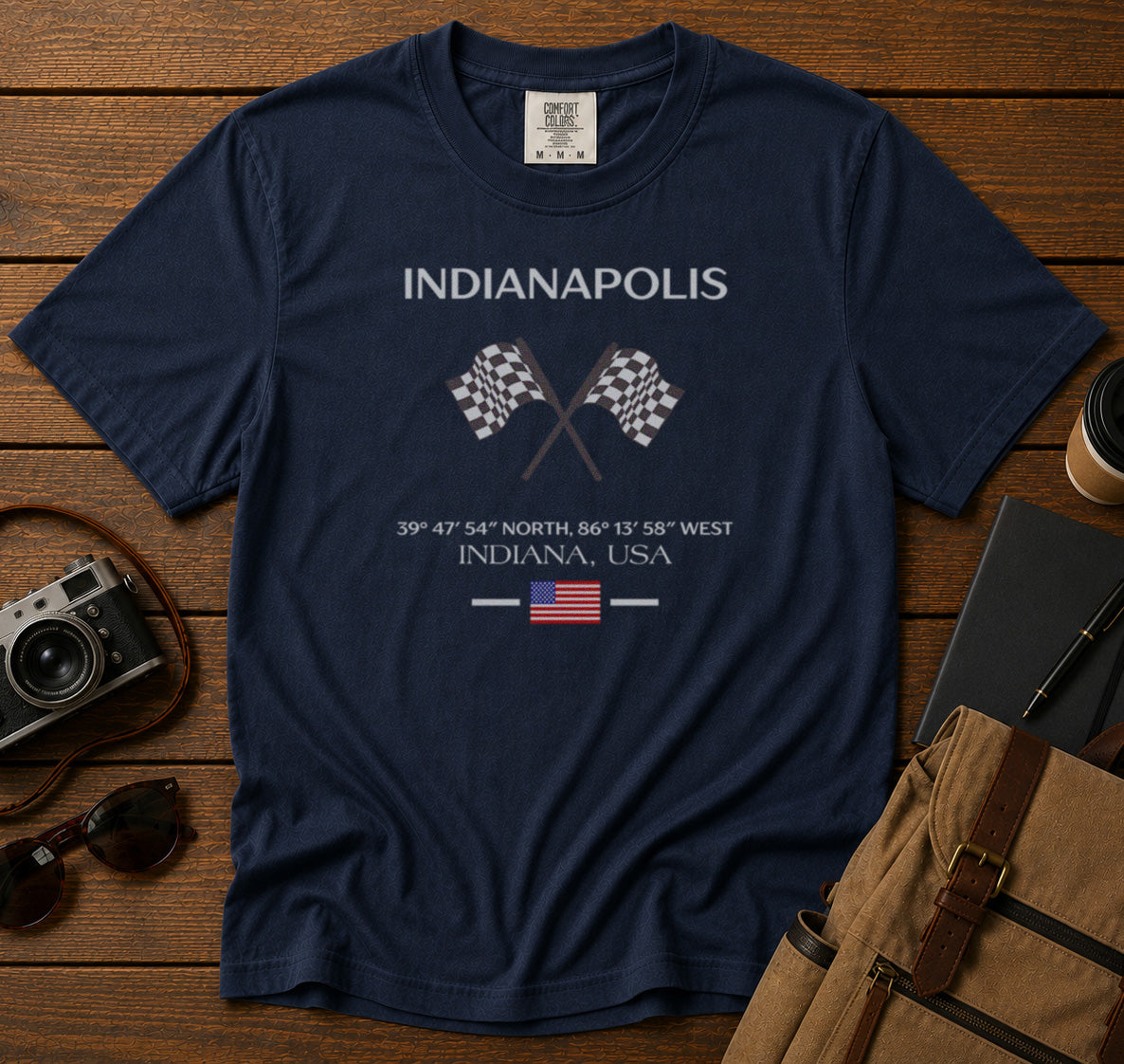 Indianapolis Motorsport T-Shirt in Navy - roamstride graphic tee
