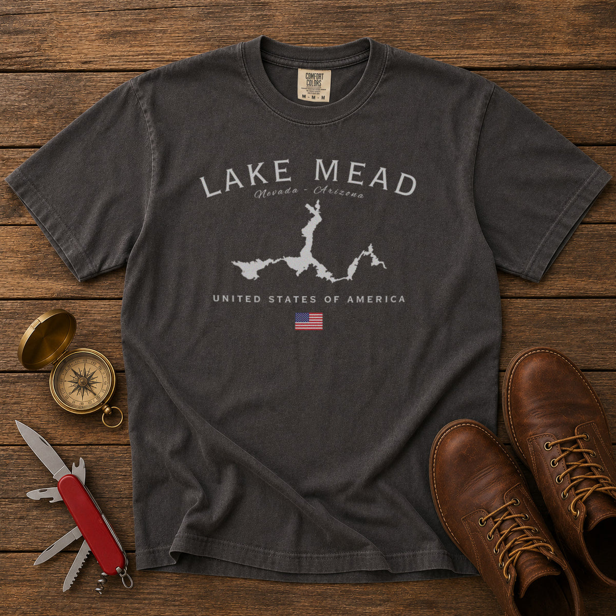 Lake Mead T-Shirt in Pepper - roamstride graphic tee