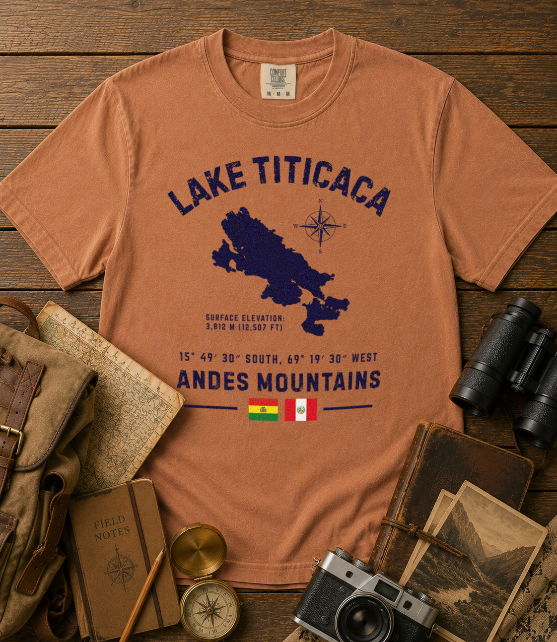 Lake Titicaca T-Shirt in Yam - roamstride graphic tee
