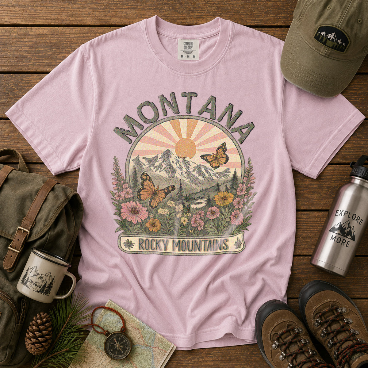 Montana USA T-Shirt in Blossom - roamstride graphic tee