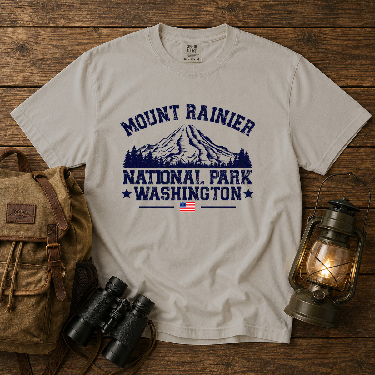 Mount Rainier T-Shirt in Ivory - roamstride graphic tee