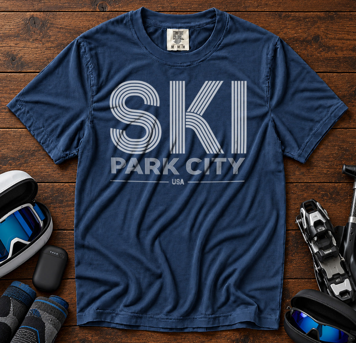 Park City Utah USA T-Shirt in Navy - roamstride graphic tee