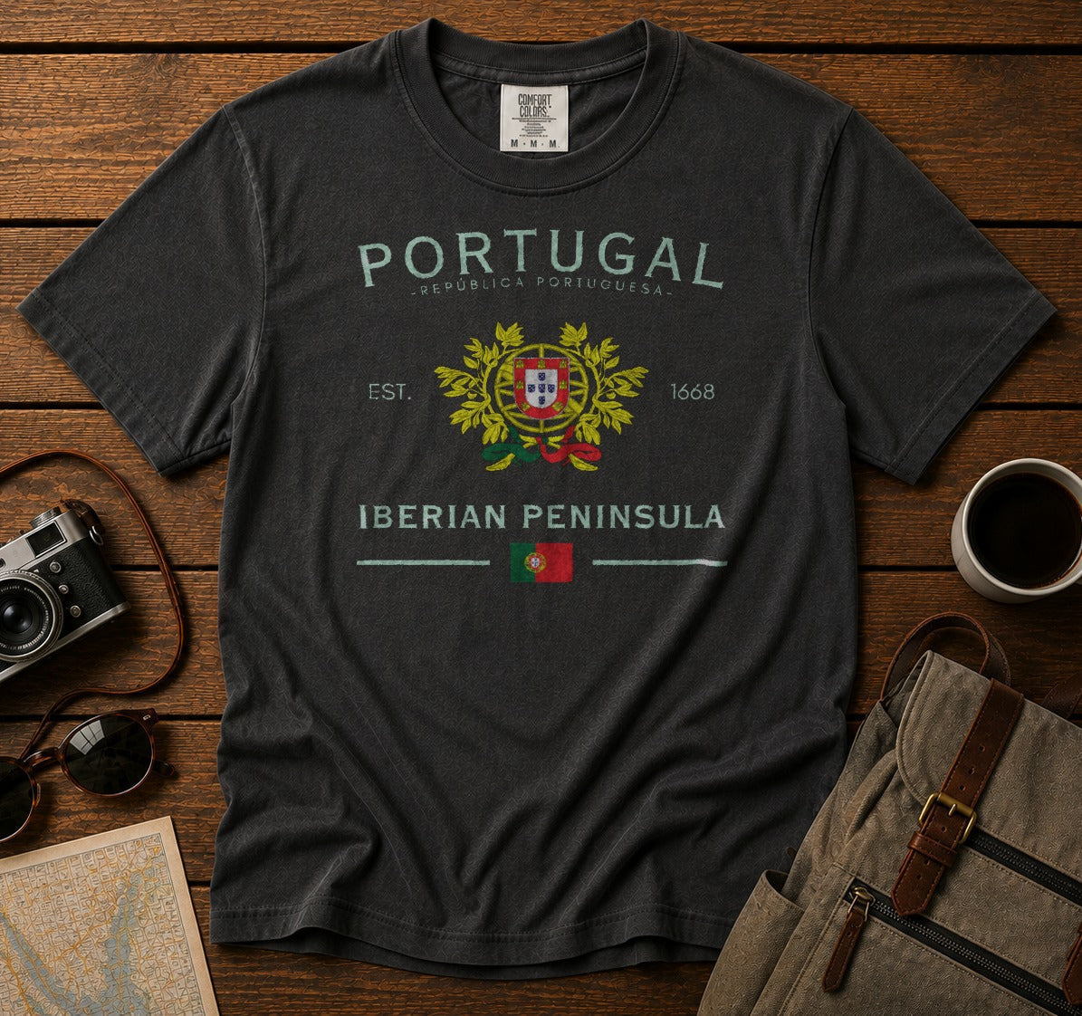 Portugal T-Shirt in Pepper - roamstride graphic tee