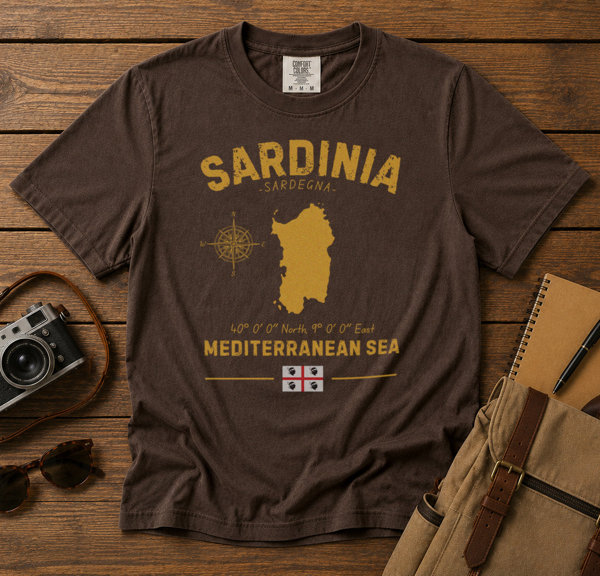 Sardinia T-Shirt in Espresso - roamstride graphic tee
