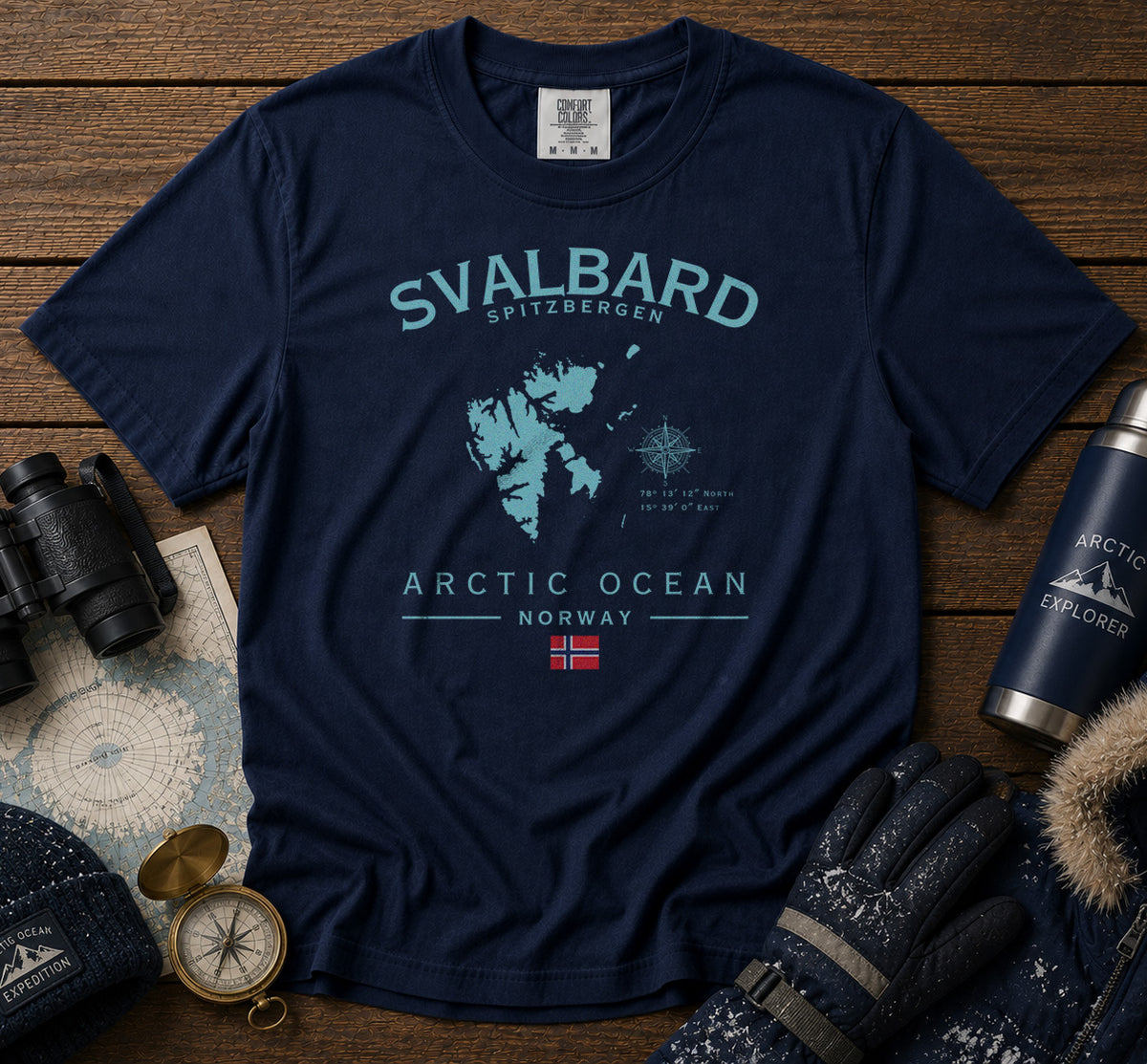 Svalbard Spitzbergen T-Shirt in Navy - roamstride graphic tee