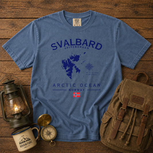Svalbard Spitzbergen T-Shirt in Blue Jean - roamstride graphic tee