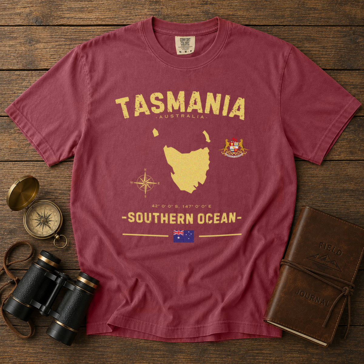 Tasmania T-Shirt in Chili - roamstride graphic tee