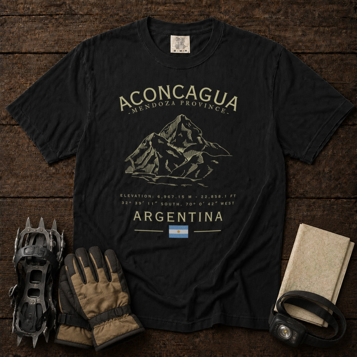 Aconcagua T-Shirt in Black - roamstride graphic tee