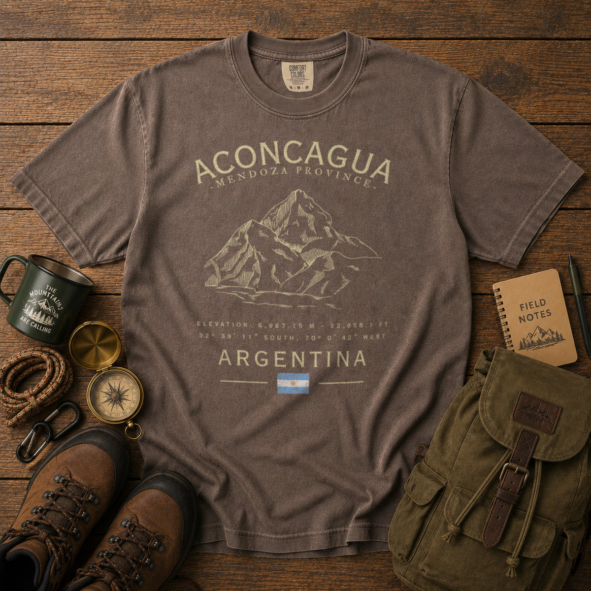 Aconcagua T-Shirt in Espresso - roamstride graphic tee