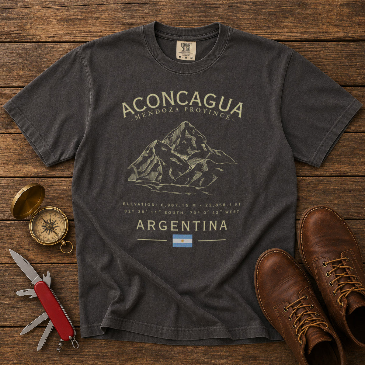 Aconcagua T-Shirt in Pepper - roamstride graphic tee