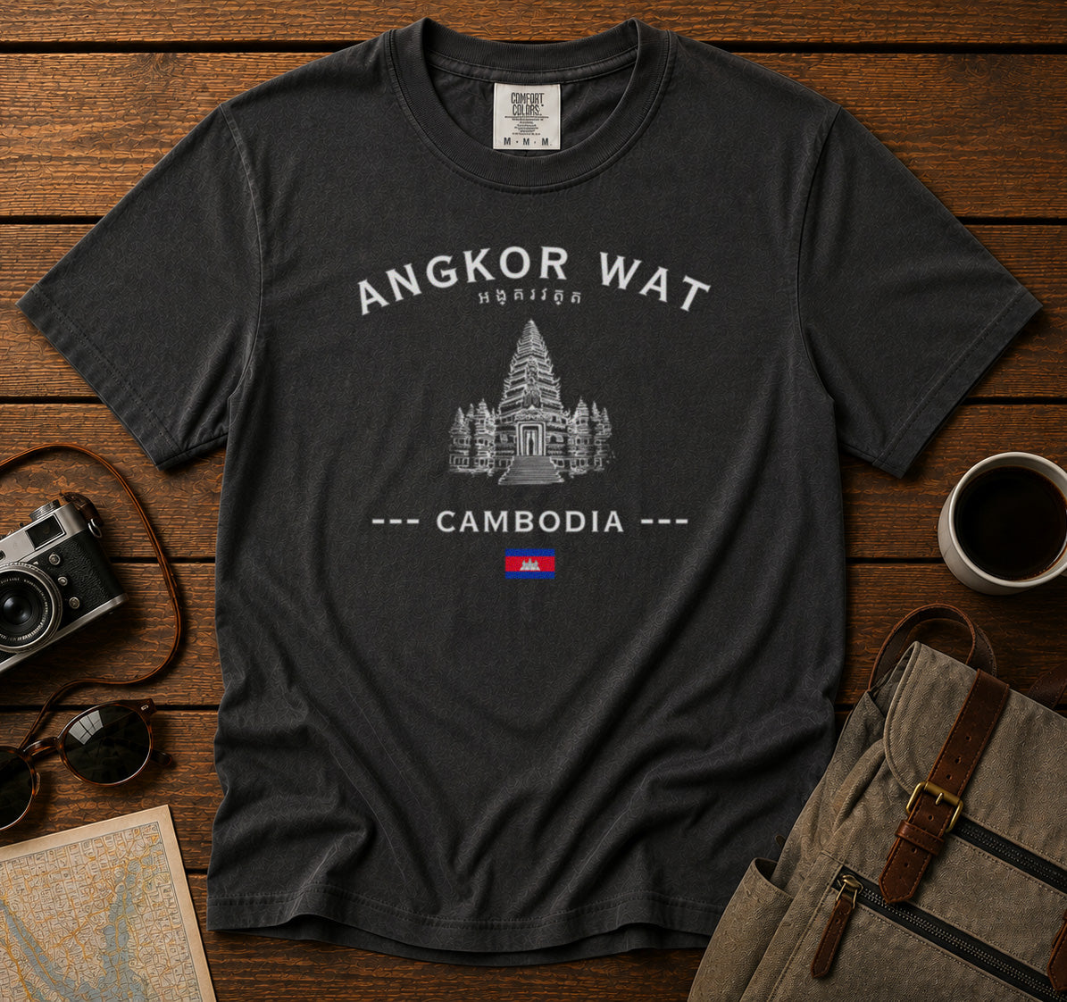 Angkor Wat T-Shirt in Pepper - roamstride graphic tee