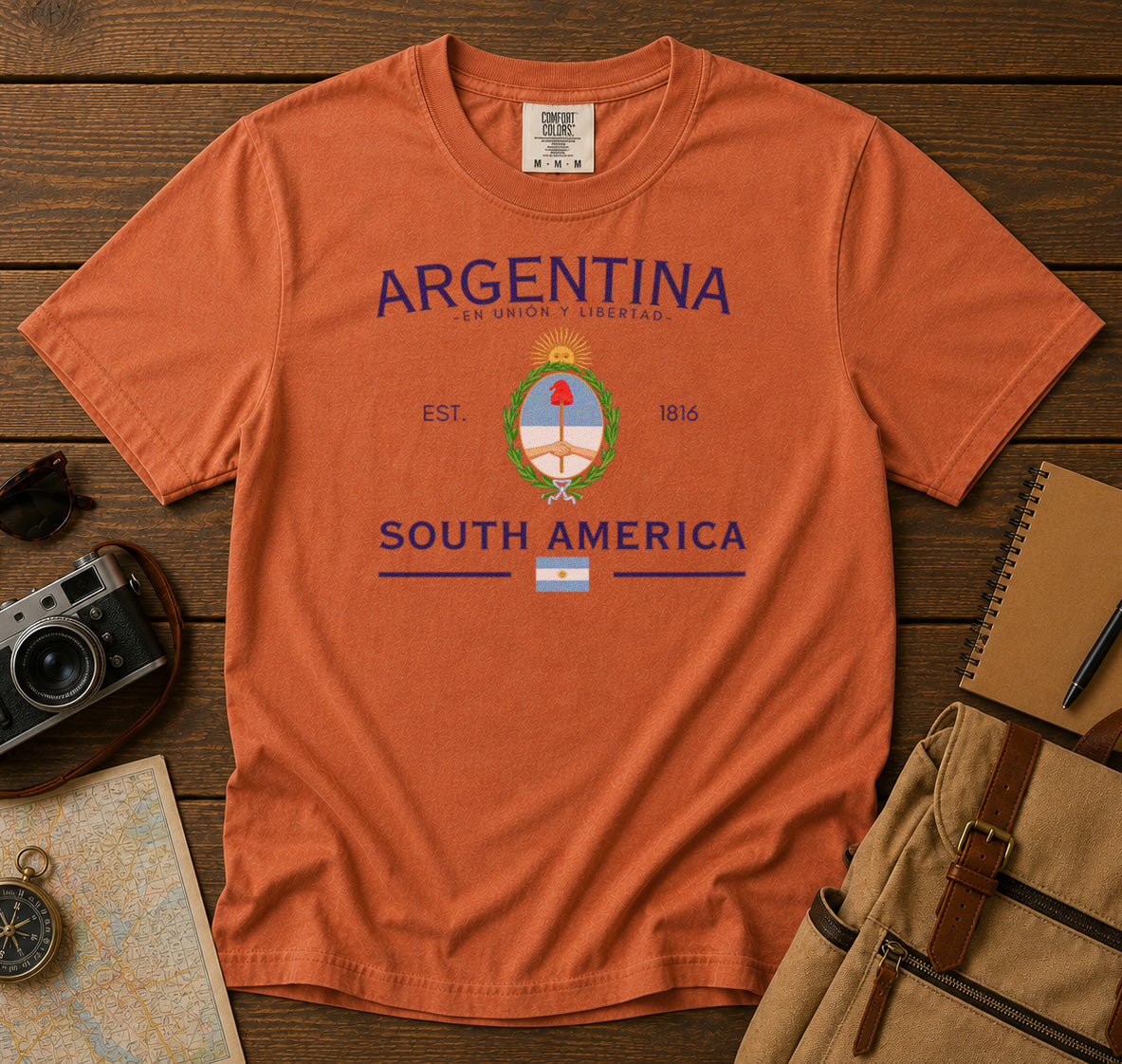 Argentina T-Shirt in Yam - roamstride graphic tee