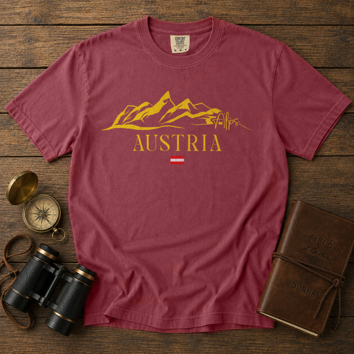 Austrian Alps T-Shirt in Chili - roamstride graphic tee