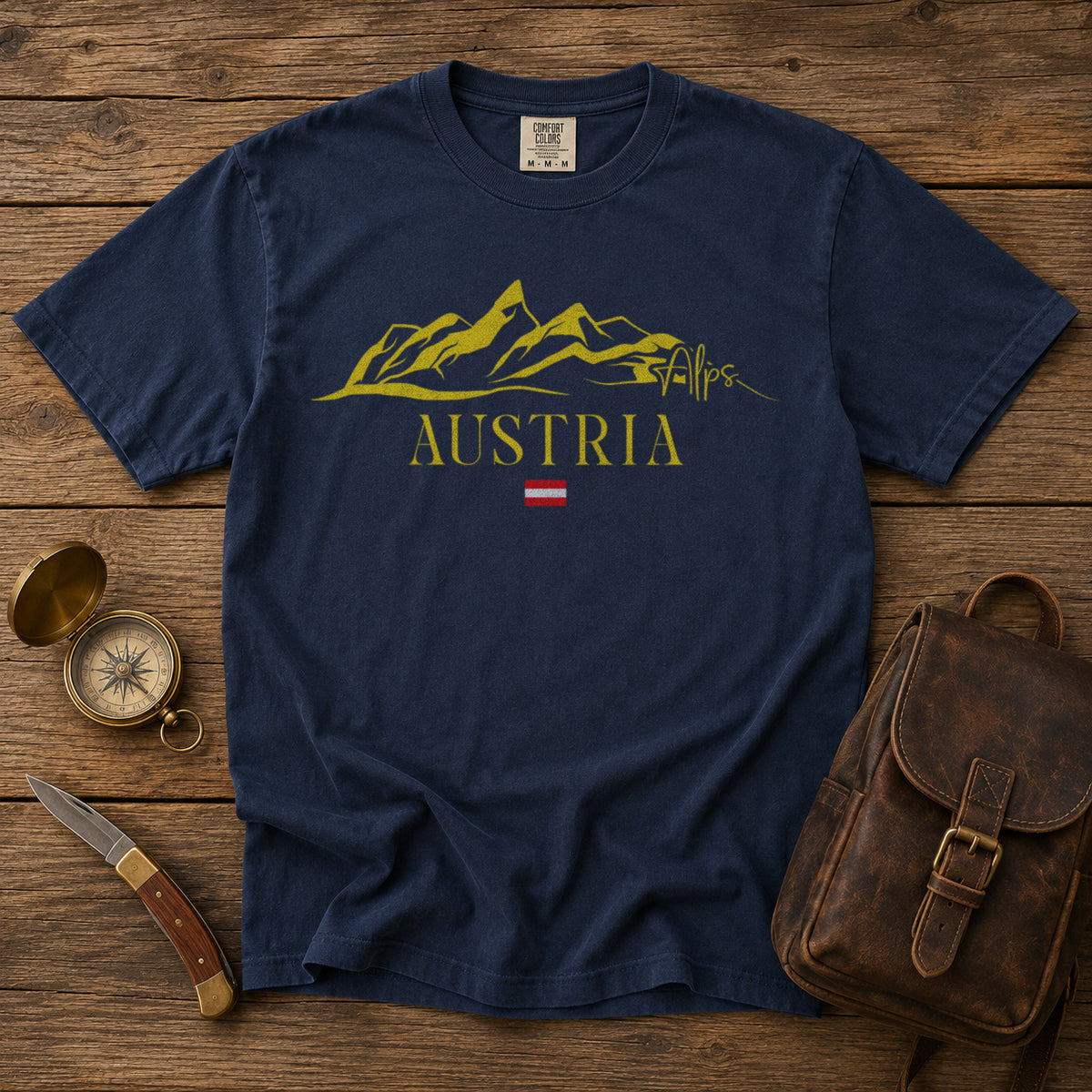 Austrian Alps T-Shirt in Navy - roamstride graphic tee