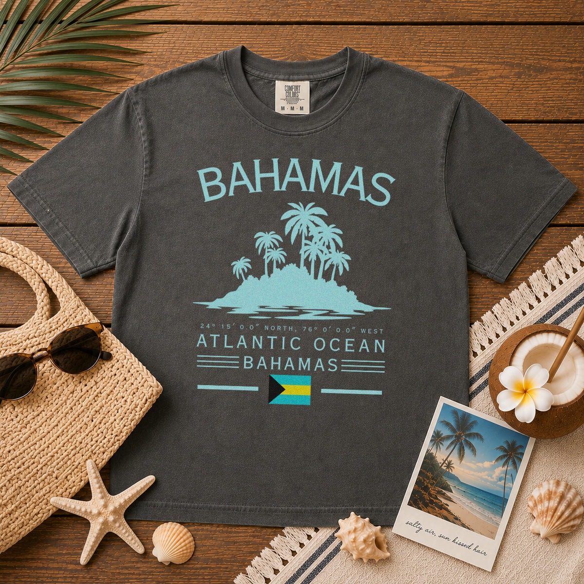 Bahamas T-Shirt in Pepper - roamstride graphic tee