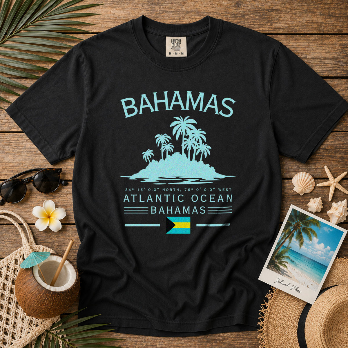 Bahamas T-Shirt in Black - roamstride graphic tee