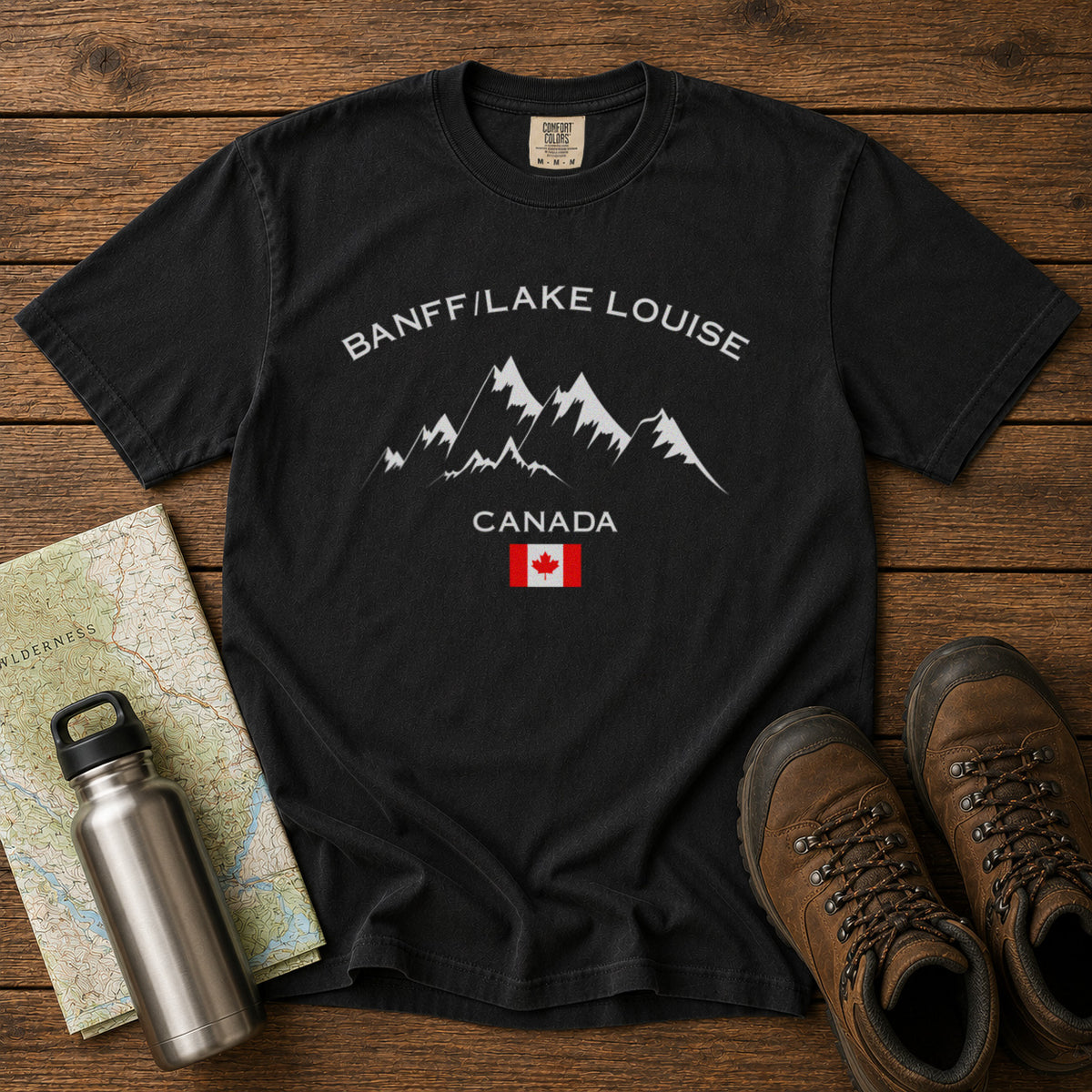 Banff Lake Louise T-Shirt in Black - roamstride graphic tee