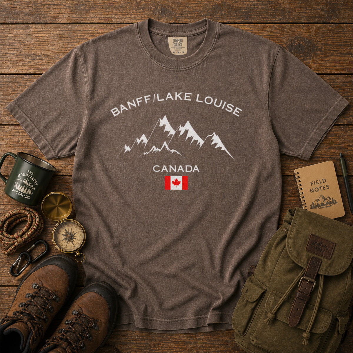 Banff Lake Louise T-Shirt in Espresso - roamstride graphic tee