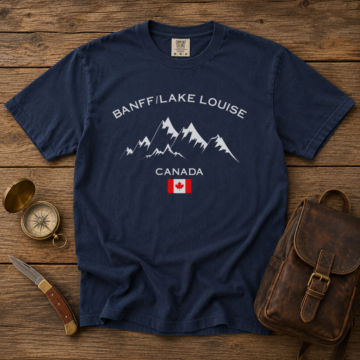Banff Lake Louise T-Shirt in Navy - roamstride graphic tee