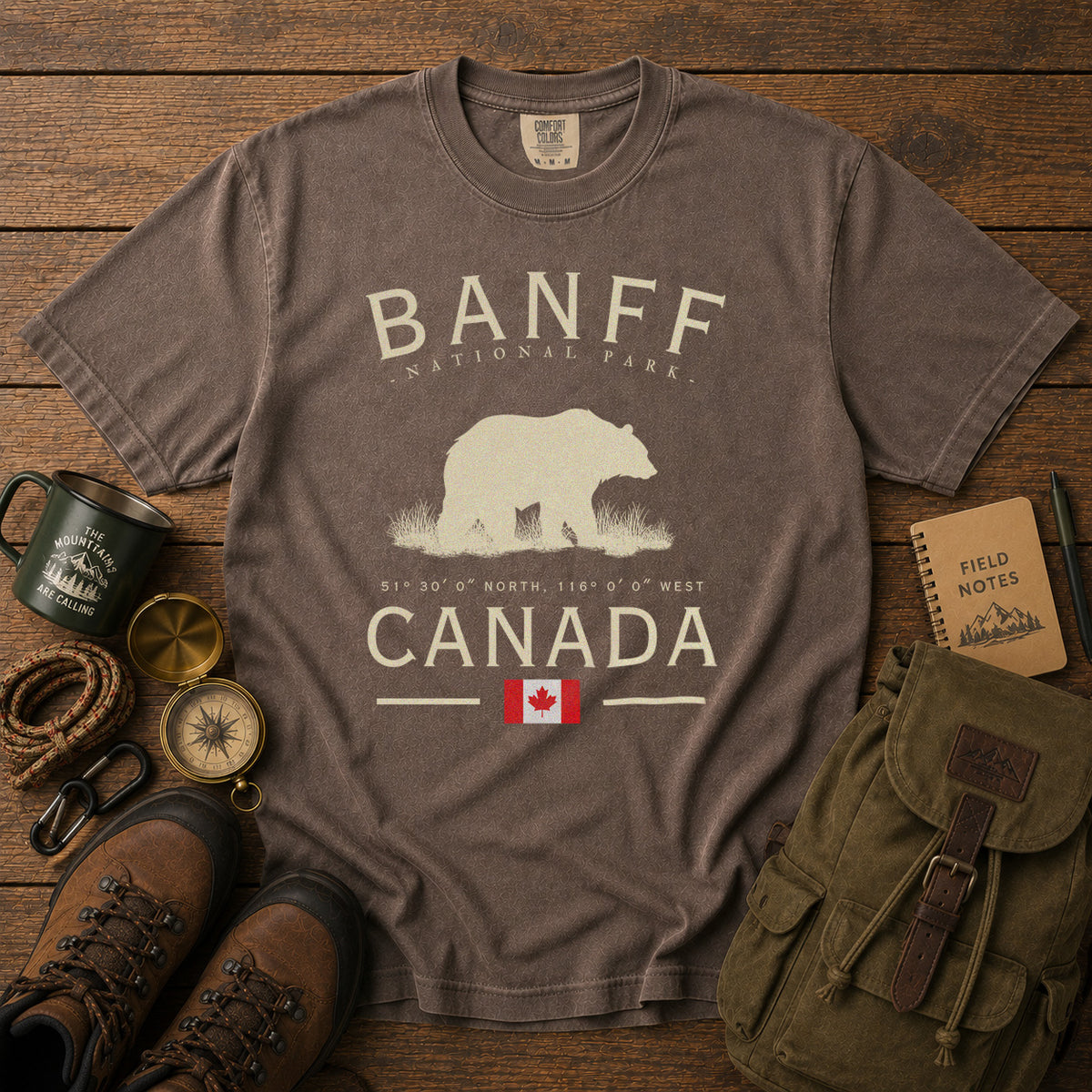 Banff National Park T-Shirt in Espresso - roamstride graphic tee