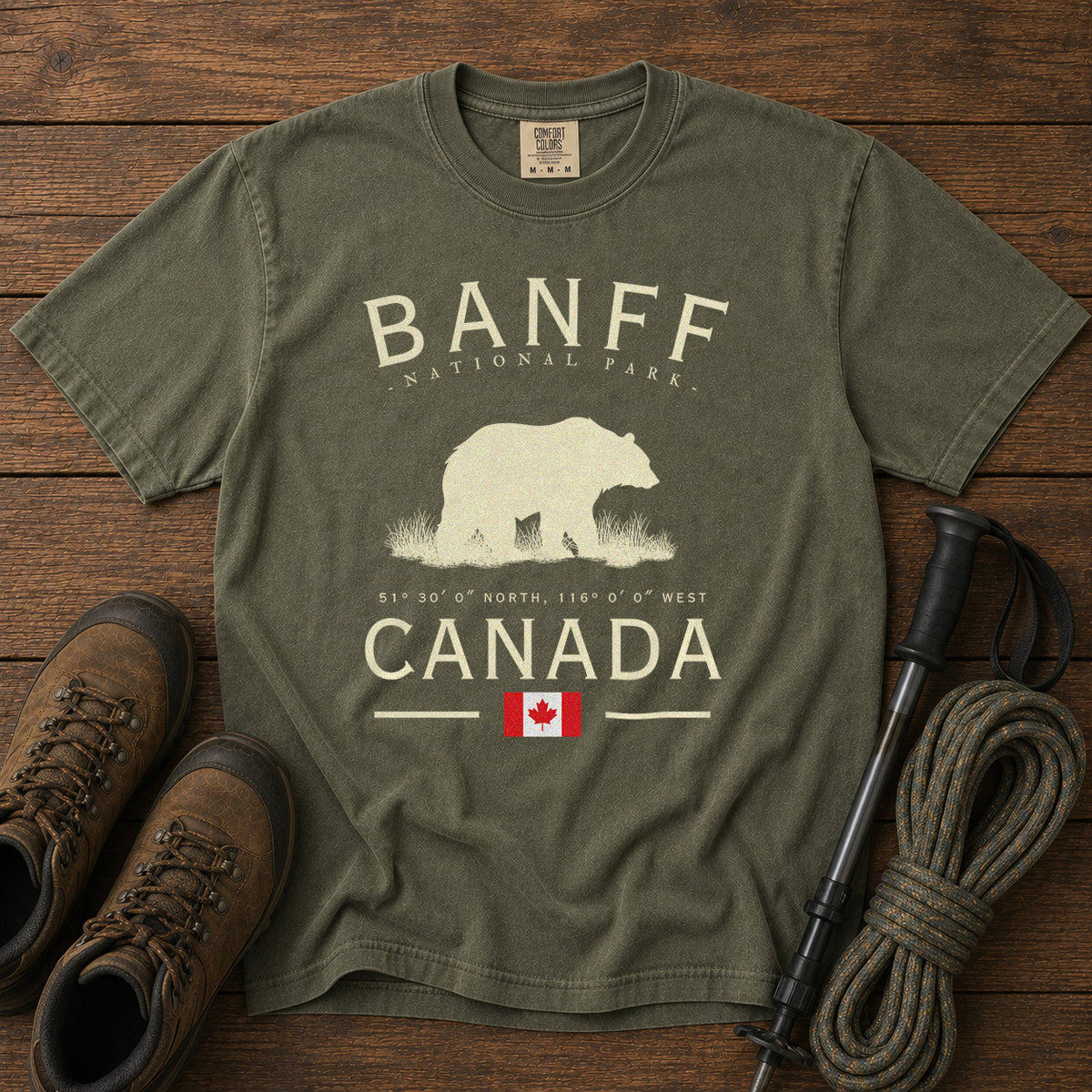 Banff National Park T-Shirt in Moss - roamstride graphic tee