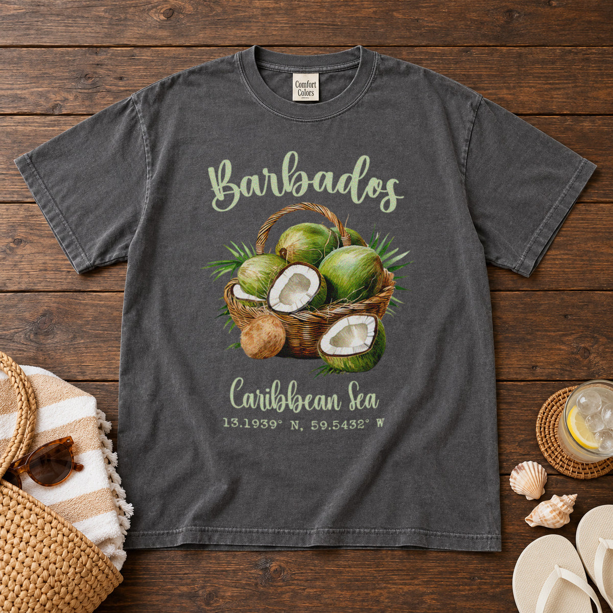 Barbados T-Shirt in Pepper - roamstride graphic tee