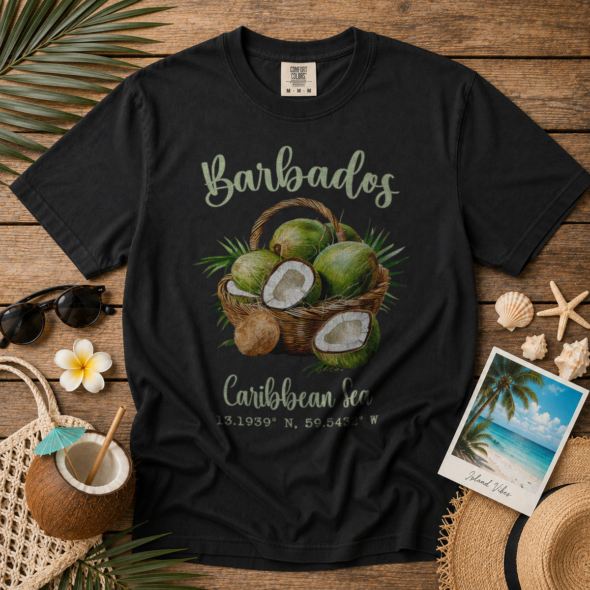 Barbados T-Shirt in Black - roamstride graphic tee