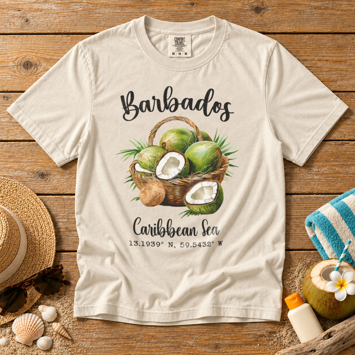 Barbados T-Shirt in Ivory - roamstride graphic tee