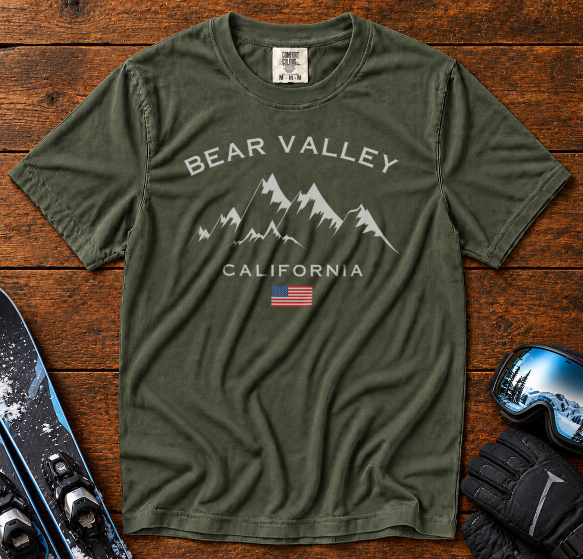 Bear Valley California T-Shirt in Moss - roamstride graphic tee