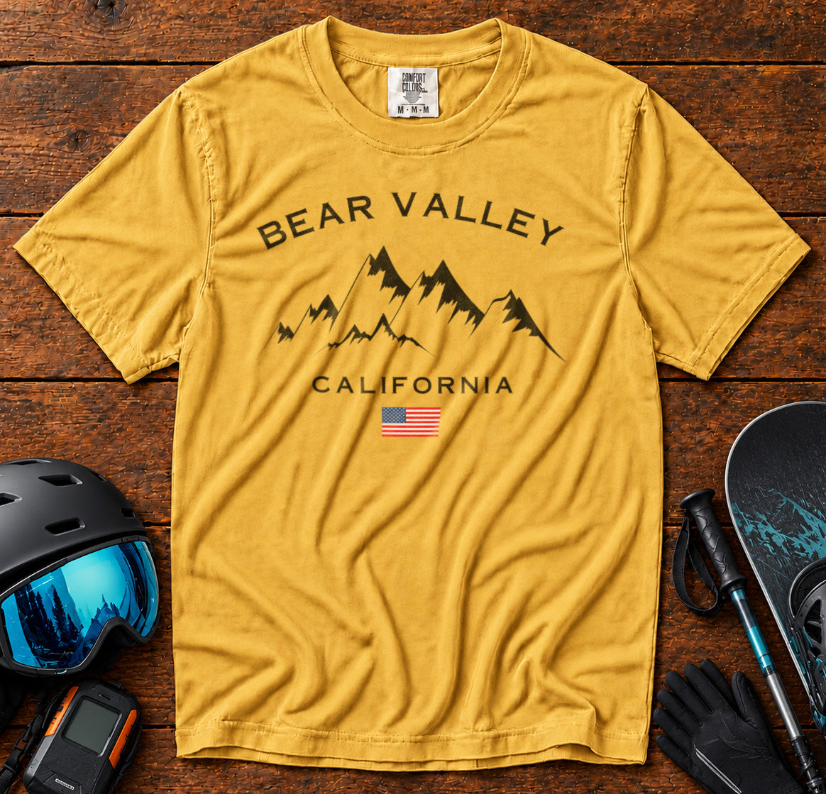 Bear Valley California T-Shirt in Mustard - roamstride graphic tee