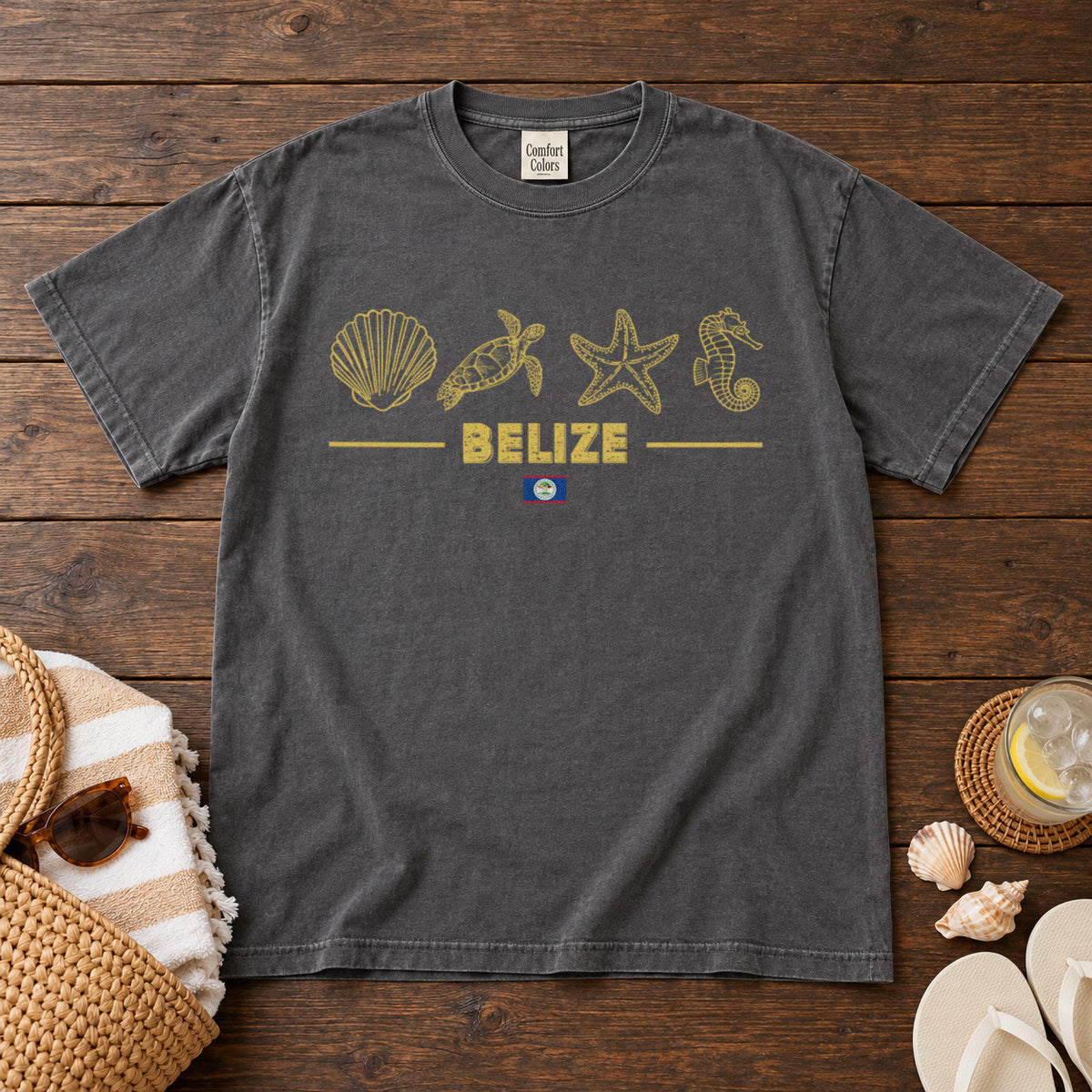 Belize Ocean Life T-Shirt in Pepper - roamstride graphic tee