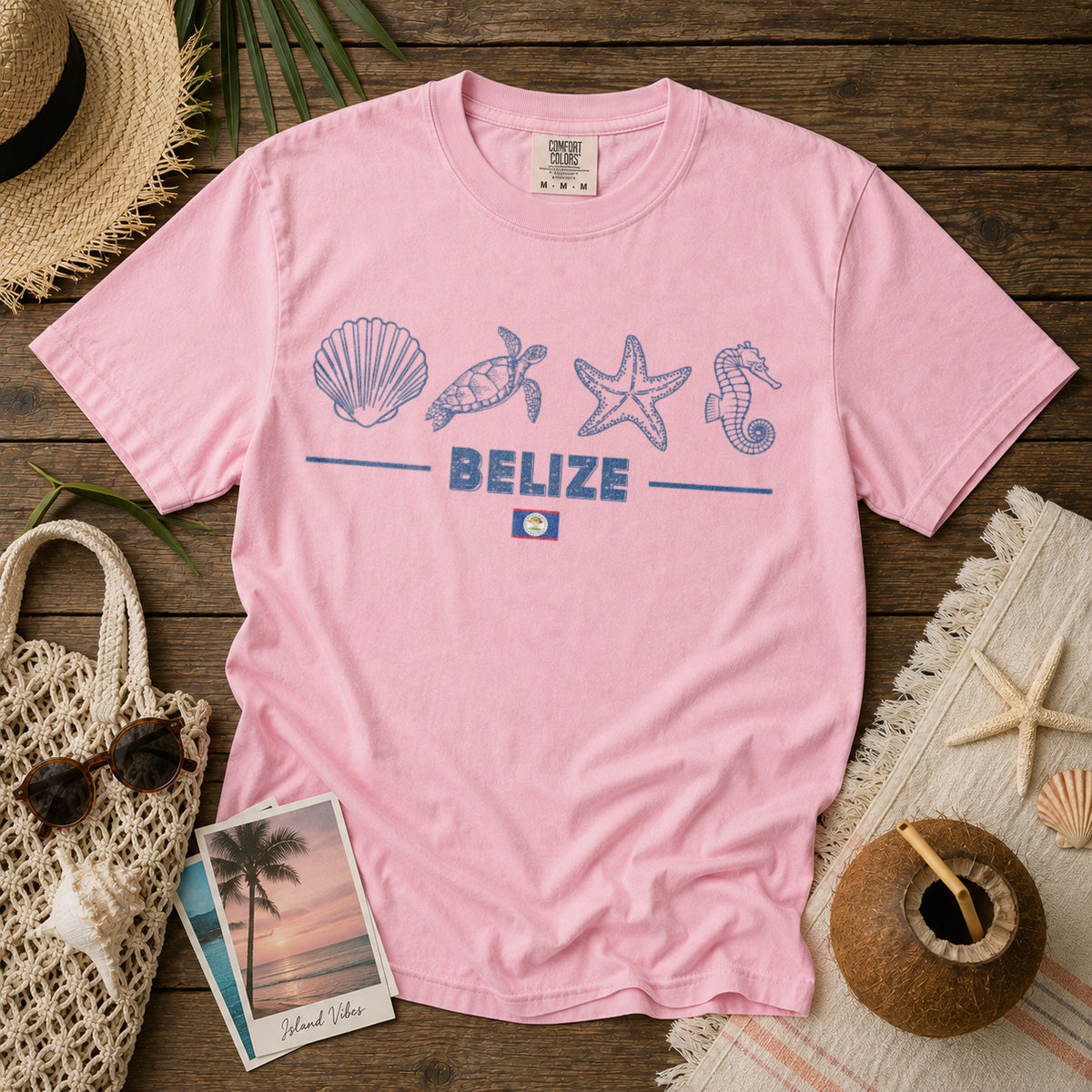 Belize Ocean Life T-Shirt in Blossom - roamstride graphic tee