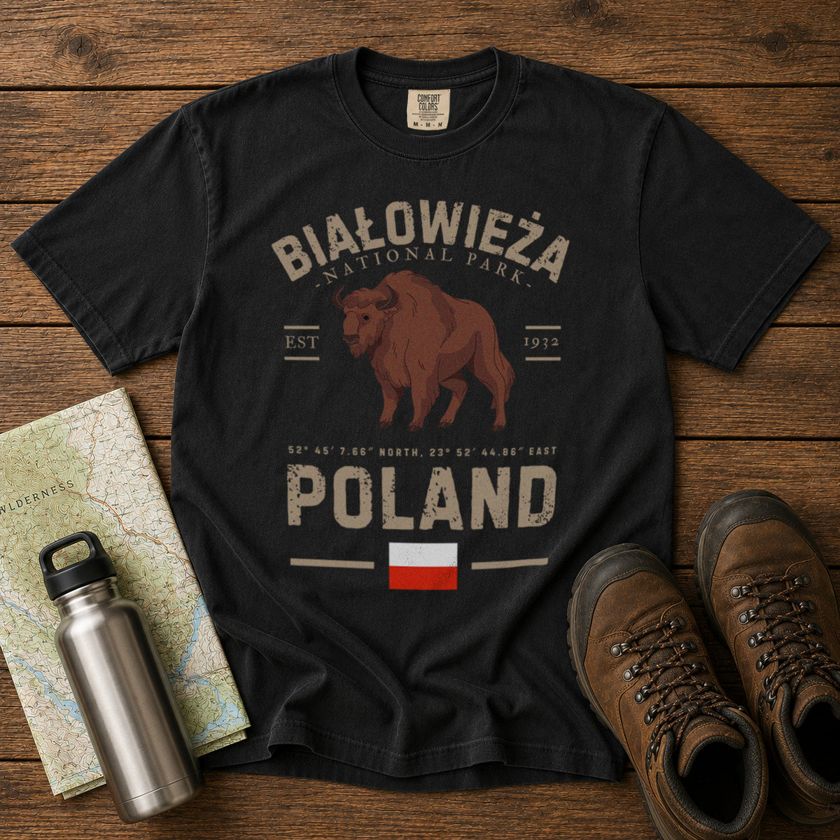 Białowieża National Park T-Shirt in Black - roamstride graphic tee