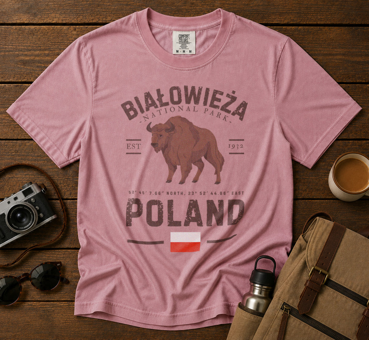 Białowieża National Park T-Shirt in Blossom - roamstride graphic tee