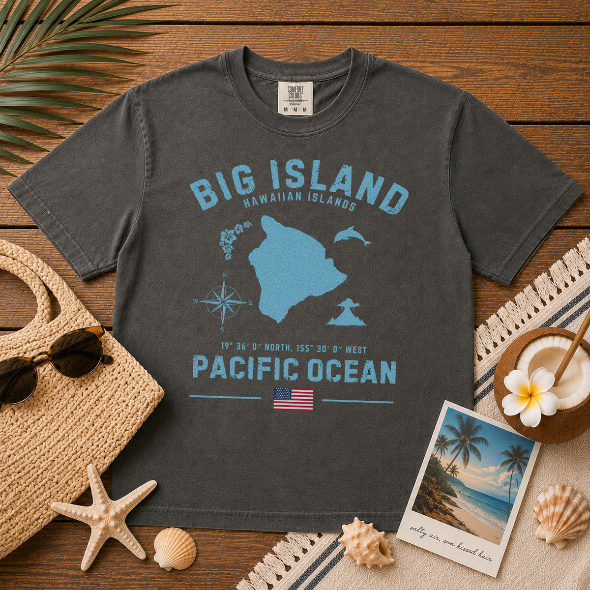 Big Island T-Shirt in Pepper - roamstride graphic tee