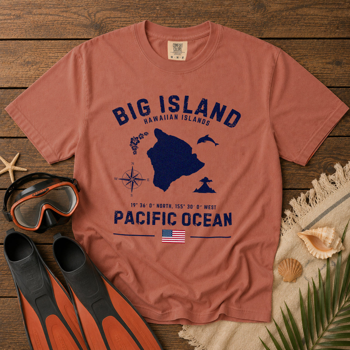 Big Island T-Shirt in Yam - roamstride graphic tee