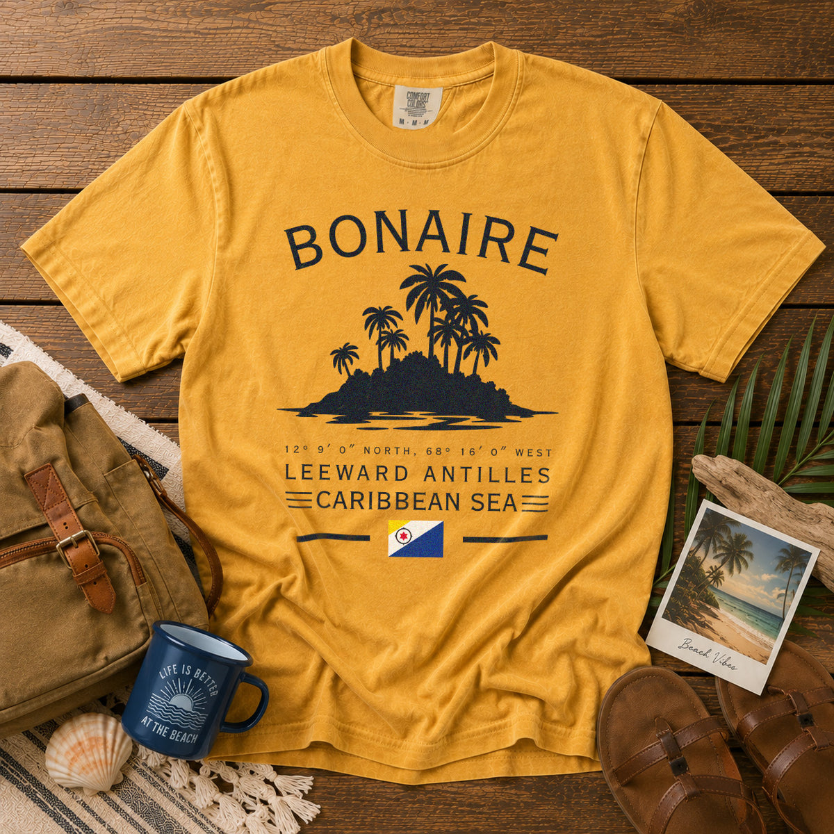 Bonaire T-Shirt in Mustard - roamstride graphic tee