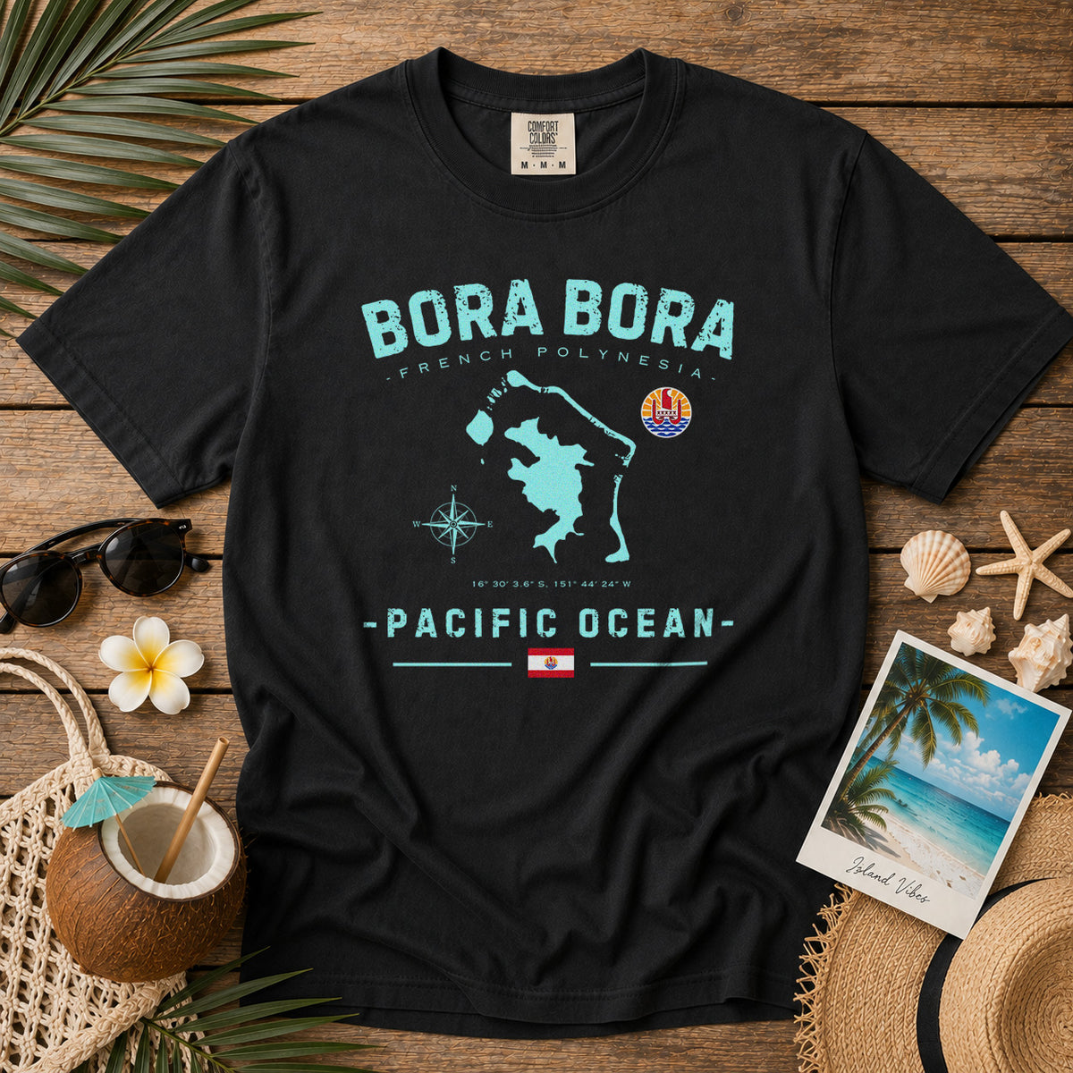 Bora Bora T-Shirt in Black - roamstride graphic tee