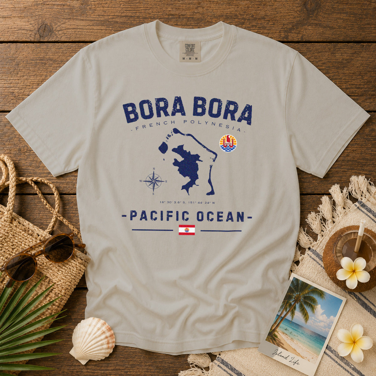 Bora Bora T-Shirt in Ivory - roamstride graphic tee
