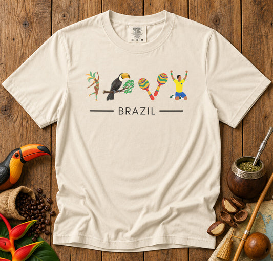Brazil Carnival Toucan T-Shirt in Ivory - roamstride graphic tee