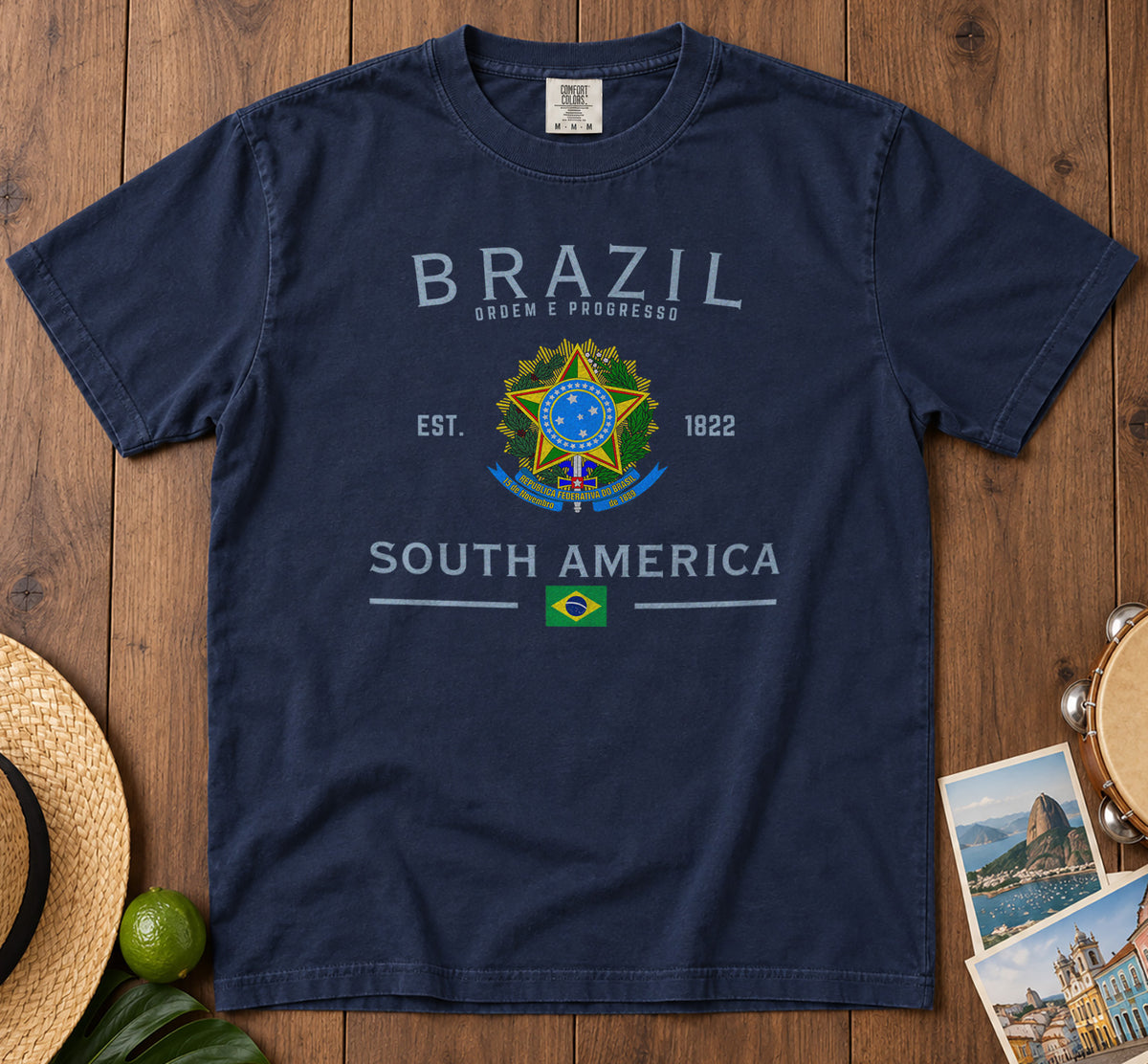 Brazil T-Shirt in Navy - roamstride graphic tee