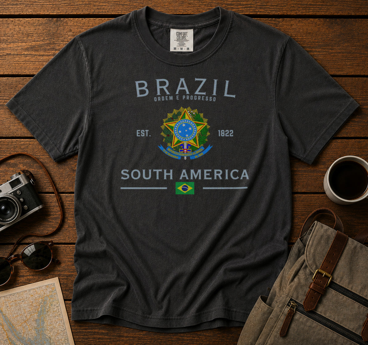 Brazil T-Shirt in Pepper - roamstride graphic tee