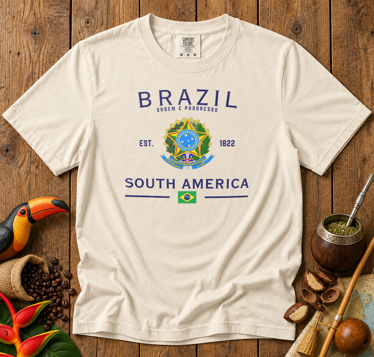 Brazil T-Shirt in Ivory - roamstride graphic tee