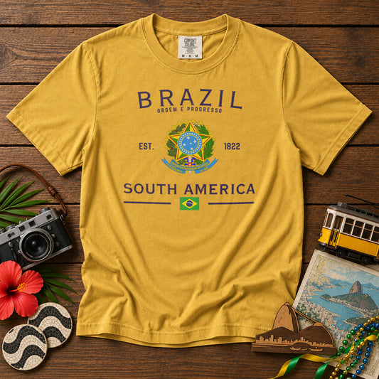 Brazil T-Shirt in Mustard - roamstride graphic tee