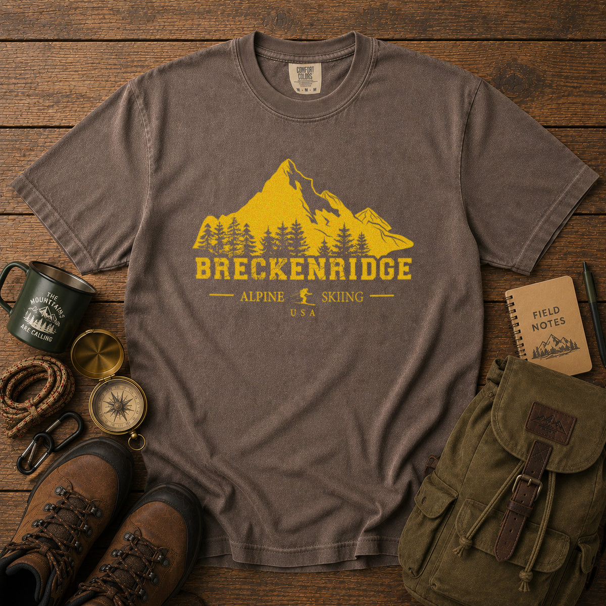 Breckenridge Colorado T-Shirt in Espresso - roamstride graphic tee