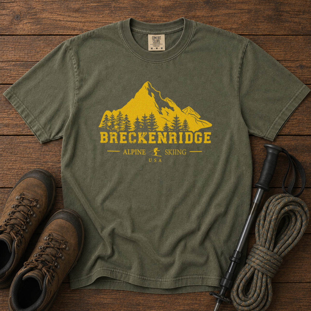 Breckenridge Colorado T-Shirt in Moss - roamstride graphic tee